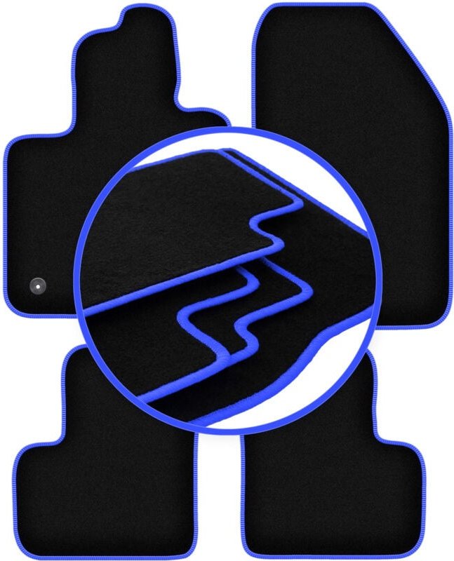 CARLUX-BLUE Auto-Fußmatten für: Fiat 500X Crossover (2014-2018)