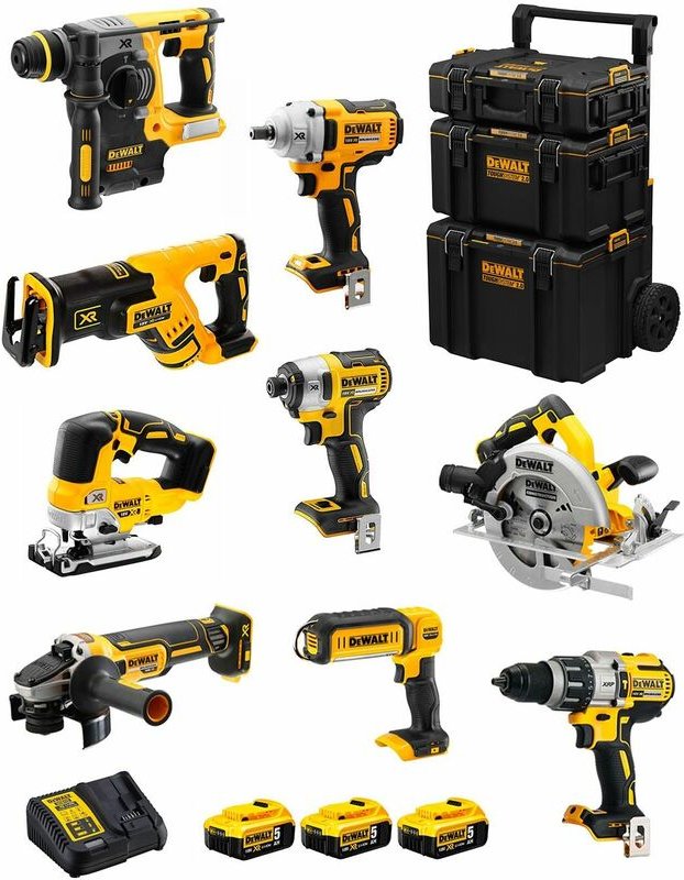 Dewalt - Kit DWK901 (DCD996 + DCH273 + DCG405 + DCF887 + DCF894 + DCS334 + DCS570 + DCS367 + DCL050+ 3x5,0Ah +DCB115 + 3...