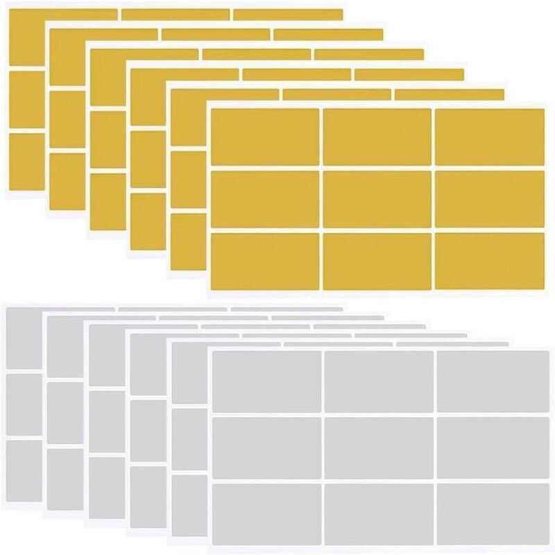 Bluedeer - 200 Stück Rubbelaufkleber Rechteck Überraschungen Scratch Sticker für Rubbellos Rubbelkarten zum Selber Besch...