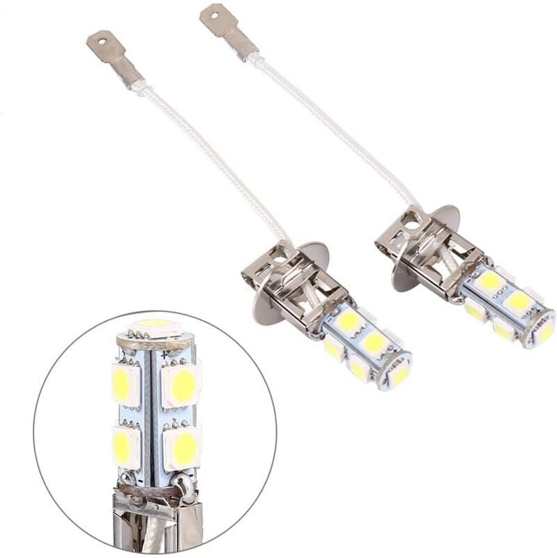 Scheinwerferlampen, 2 x H3 5050 Weiß 9 smd led Xenon DC12V Auto Auto Nebelscheinwerfer Lampe LED-Lampe 6500K
