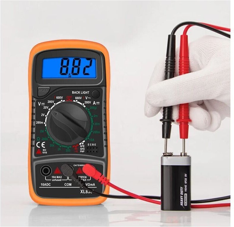 Aougo - XL830L Digitalmultimeter 2000 Counts Mini-Multimeter Batterietester Strom Spannung ac dc Widerstand Summer Trans...