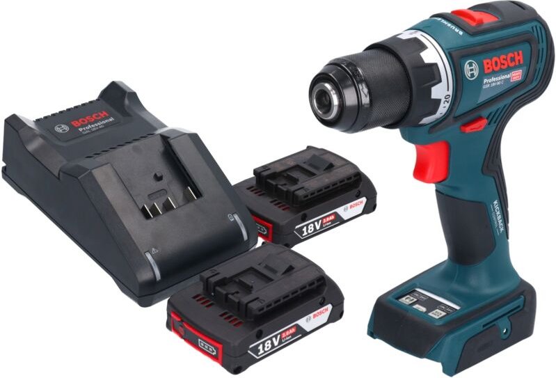 Bosch GSR 18V-90 C Professional Akku Bohrschrauber 18 V 64 Nm Brushless + 2x Akku 2,0 Ah + Ladegerät