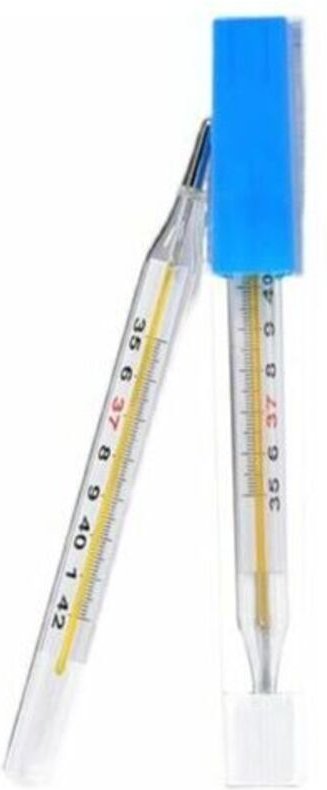 2 Stück Medizinisches Quecksilberglasthermometer zur Messung der Körpertemperatur von Erwachsenen und Babys, von DEBUNS