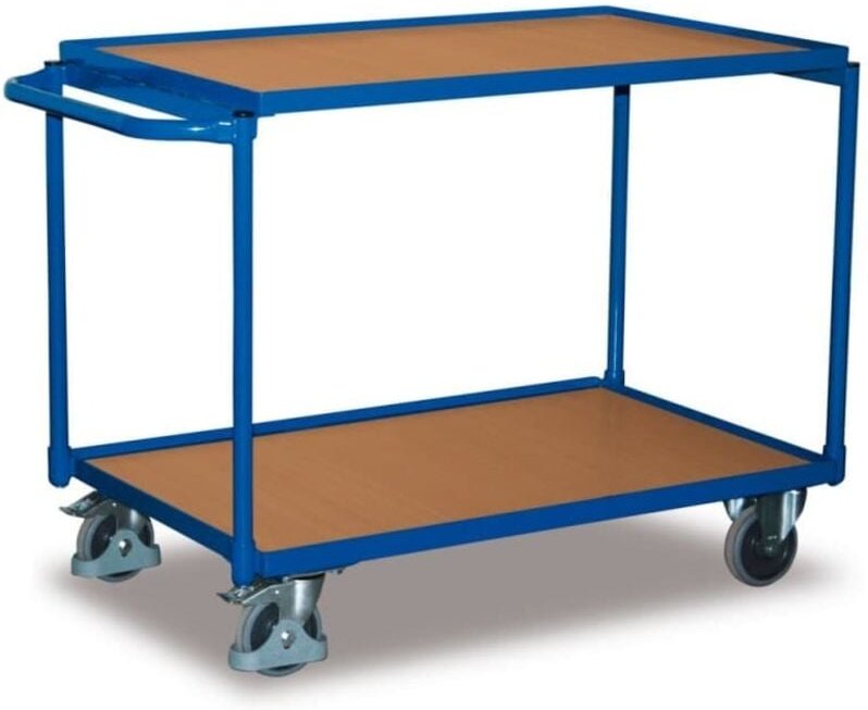 VARIOfit Tischwagen mit Schiebegriff und 2 Ladeflächen 835x495mm