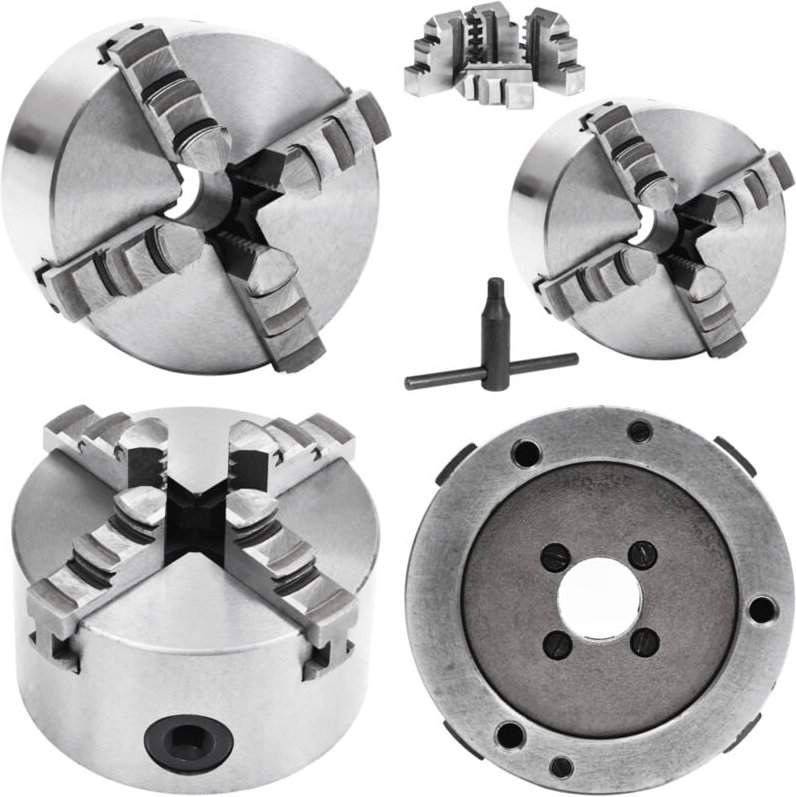 4-Backen-Drehfutter Selbstzentrierend 100 mm Stahl - Drehfutter - Backenfutter - Home & Living