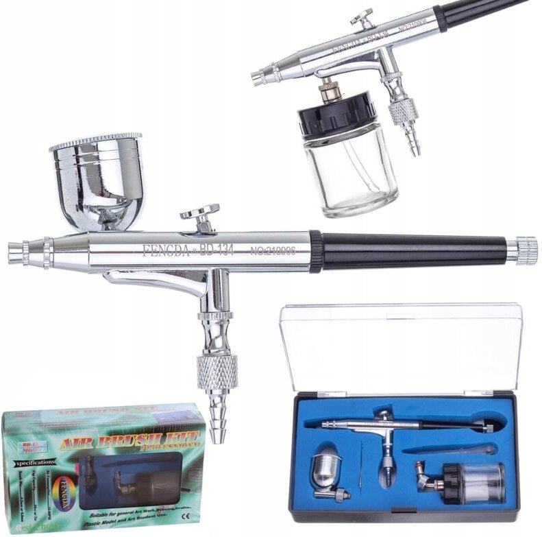 Fengda Professional Airbrush 0,3 Mm 2 Seitentanks Doppelwirkung