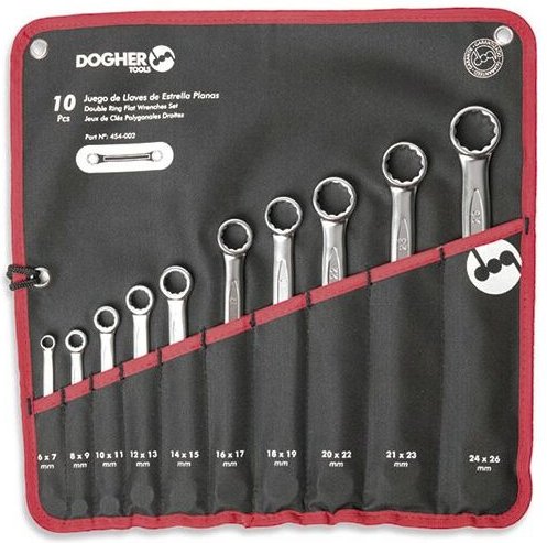 Nylontasche mit 10 Doppelschlüsseln flacher Stern Dogher 454-002