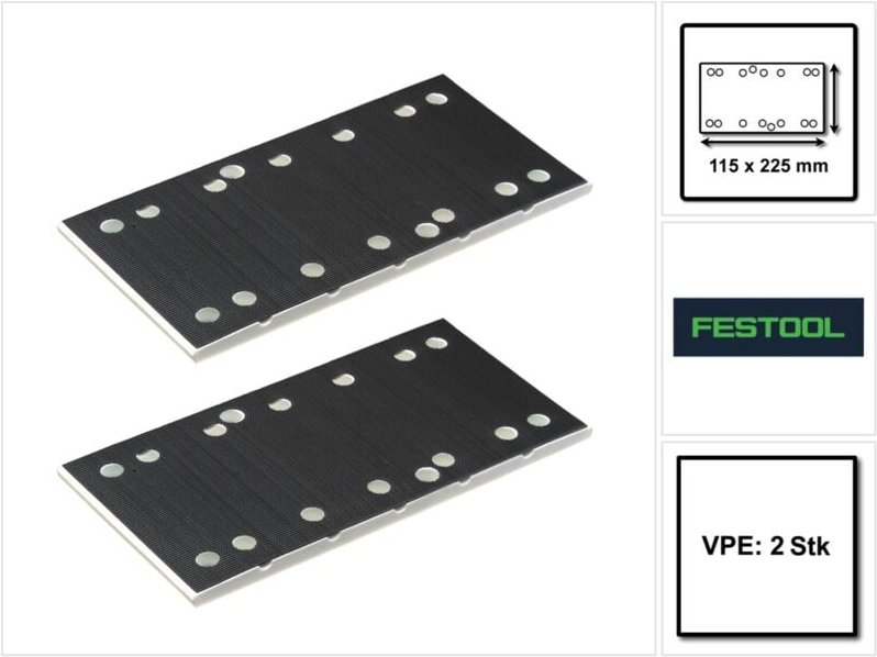 Schleifschuh ssh stf 115x225/10 2 Stück ( 2x 483679 ) für Rutscher rs 200, Rs 2, rs 100, rs 1 - Festool