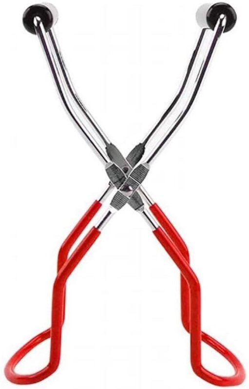 Glashebezange mit Gummigriffen, Werkzeugsatz, Edelstahl, langer Griff, Glasgreifer, Anti-Lift-Glasheber (rot)