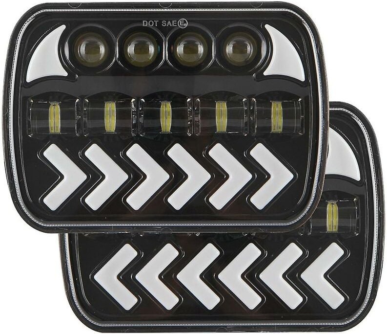 7 Zoll 5x7/6x7 400w 40000lm Auto-LED-Lichtleiste weiß + Nebelscheinwerfer, LED-Arbeitsscheinwerfer für lkw, Boot, suv