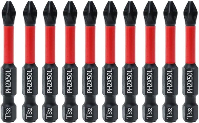 10 Stück 50 mm Schraubendreherbits Kreuzschlitzschraubendreherbit Magnetischer Schraubendreherbit, rutschfester Kreuzbit...
