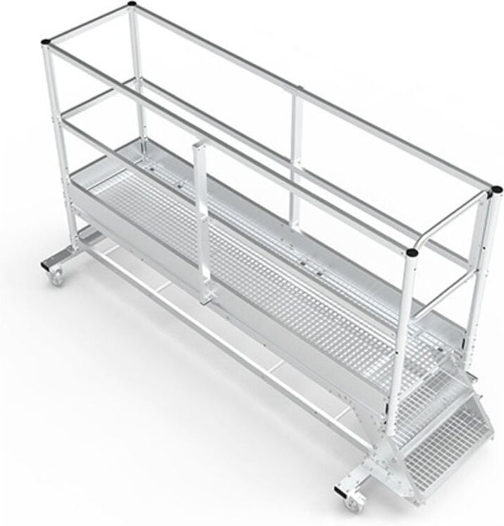 Mobile Plattform mit Geländer total - Maximale Arbeitshöhe 2.60m - PTF203-PT-CM