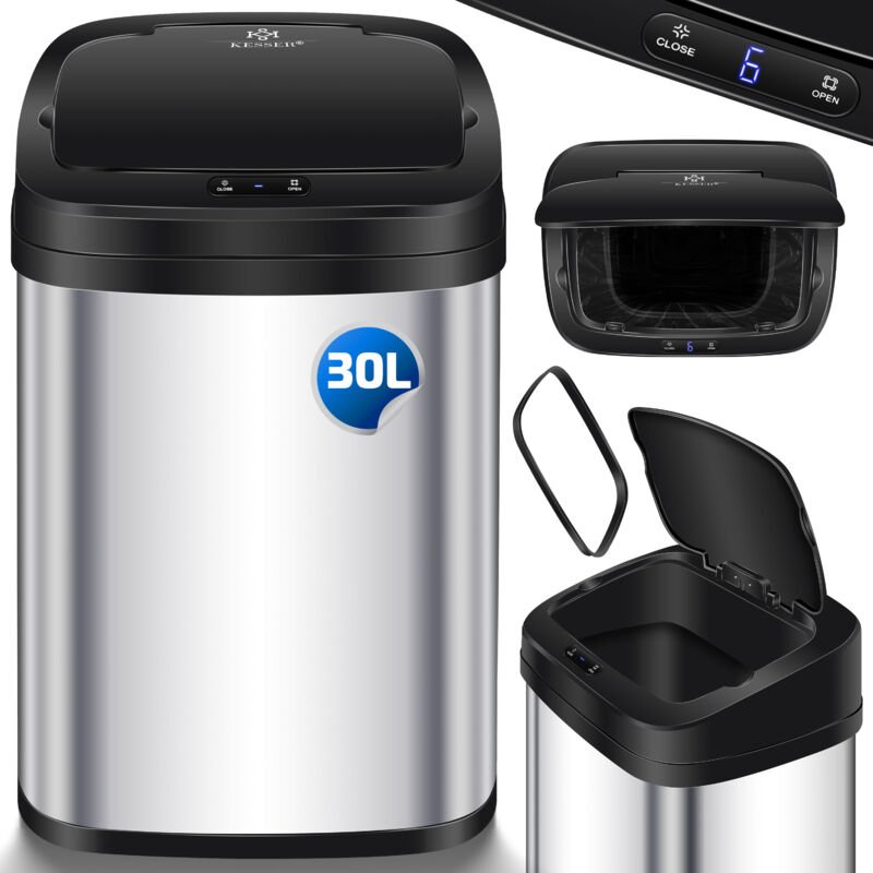 KESSER® Sensor Mülleimer Küche Automatik mit Bewegungssensor Abfalleimer & Soft-Close-Deckel Müllbehälter mit Touch-Bedi...