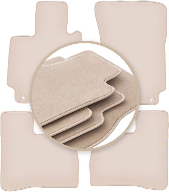 PREMIUM beige Matten für: Mercedes W221 S-Klasse Limousine kurz 2005-2013