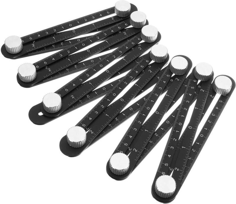 Thumbnail - Mehrwinkel-Messlineal mit Positionierungsloch, 12-seitiges Winkelschablonenwerkzeug aus Aluminiumlegierung, Schablonenme...