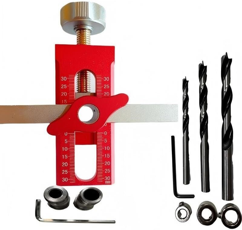 Tigrezy - Schranktür-Installationslehre, 2-in-1-Montagewerkzeug aus Aluminiumlegierung mit einstellbarem Positionierer, ...