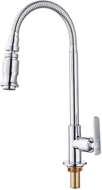 Thumbnail - 360 Grad drehbarer Küchenhahn, Badezimmer-Waschbeckenhahn, einzelner Kaltwasserhahn, flexibler Hals, Anwendungshahn für ...