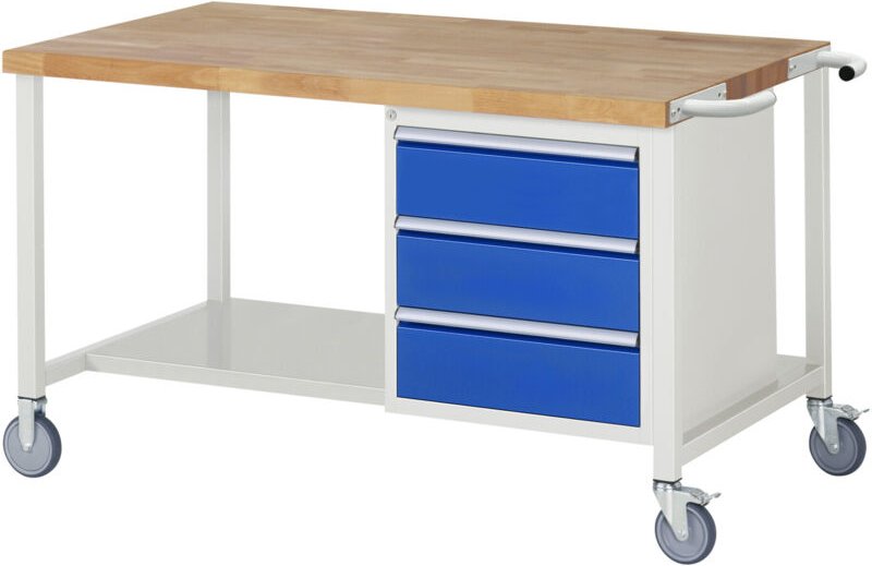 Fahrbare Werkbank 8157, B1500xT900xH880mm, 3x Schublade-TA - RAU