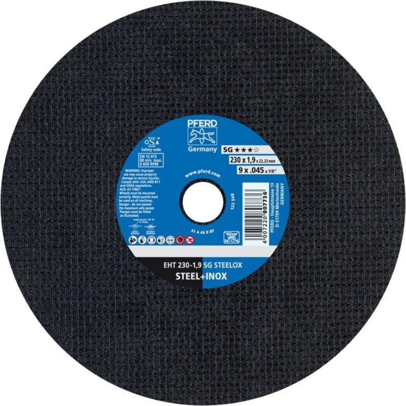 Thumbnail - Trennscheibe gerade A46RSG-INOX 230x1,9mm Pferd