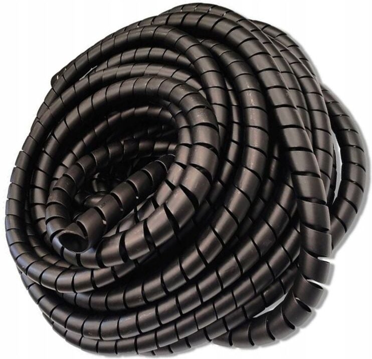 10 m Schlauchkabelabdeckung – Federspirale 9–13 mm PVC, schwarz