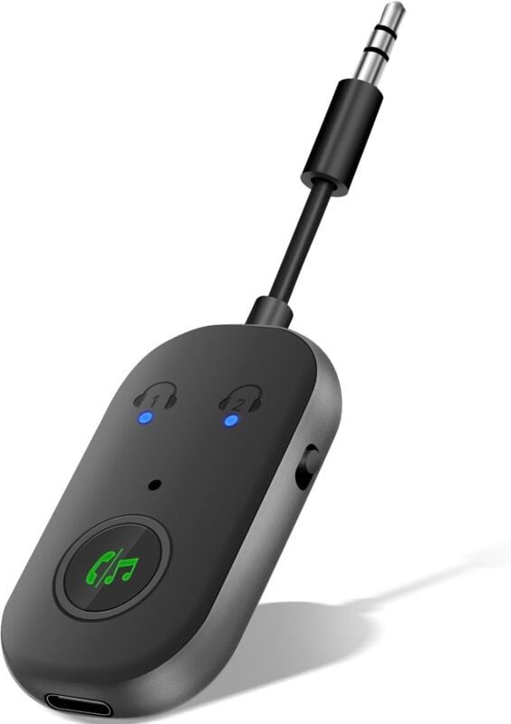 Bluetooth 5.3-Transmitter-Adapter, 2-in-1-Bluetooth-Transmitter-Empfänger, unterstützt 2 Kopfhörer, 3,5-mm-AUX-Klinken-T...