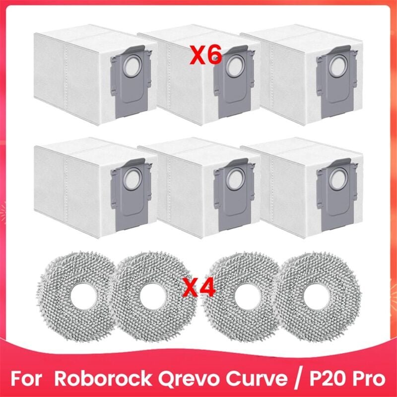 Thumbnail - Ersatz-Zubehör-Set für Qrevo Curve/P20 Pro Roboter-Staubsauger, Teile, Wischpads, Staubbeutel