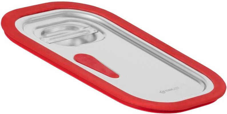 Mahlzeit GN Behälter Deckel mit Silikonrand für GN 1/4, Edelstahl Gastronomiebehälterdeckel