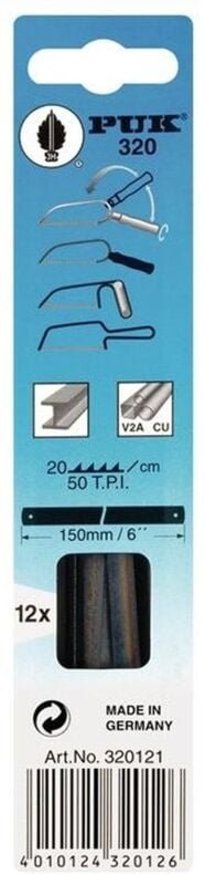Metallsägeblatt 320 Länge 150 mm Zähne per Zoll 50 1-seitig