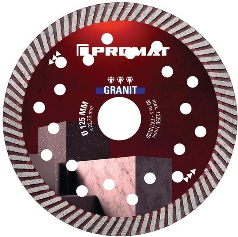 Diamanttrennscheibe GRANIT PRO Ø 125 mm Bohrung 22,23 mm Segmenthöhe 10 mm