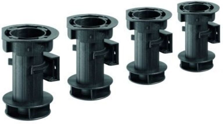 Hettich - 4x Sockelverstellfuß Möbelfuß max 200kg Kunststoff schwarz Clips 9219628
