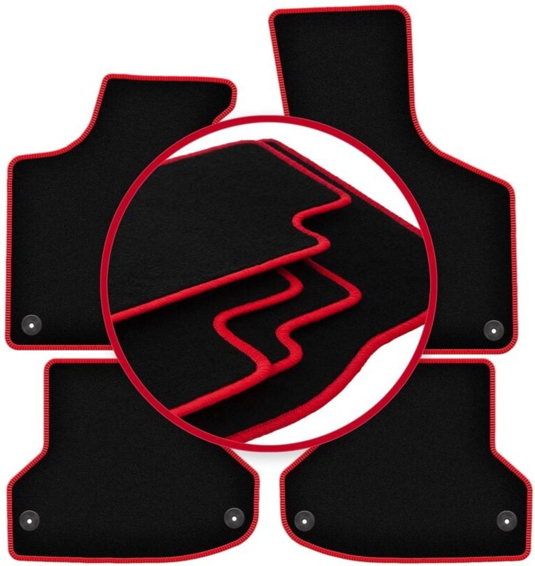 CARLUX-RED Autofußmatten für: Audi A3 8P Fließheck, Sportback, Cabrio (2003-2011)