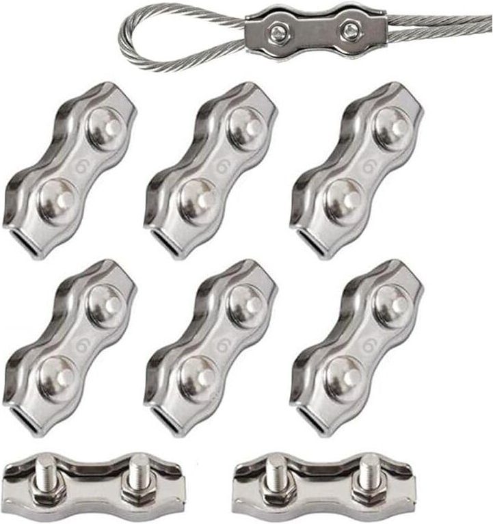 Stück Duplex-Clips M6 Drahtseilklemmen Edelstahl 304 Duplex-Klemmen für 6 mm Drahtseil-Takelage