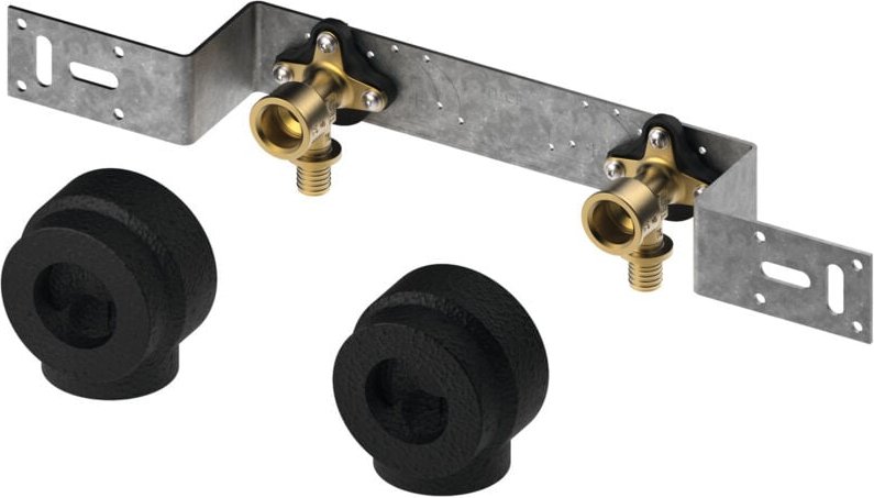Flex Montageeinheit 2 Wandscheiben 20mm x Rp 1/2', 150mm inklusive Schalldämmbox, Siliziumbronze - Tece