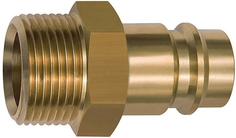 Nippel für Kupplungen nw 19, Messing blank, g 3/4 ag - Riegler