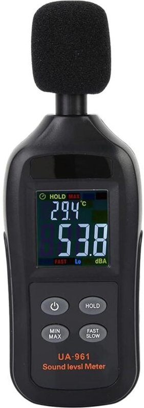 Digitaler Schallpegelmesser, UA961 Schwarz, digitaler Schallpegelmesser, tragbarer digitaler Geräuschtester mit farbiger...
