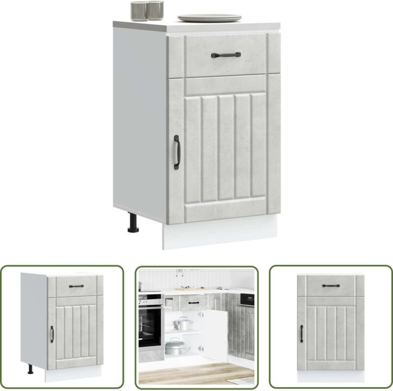 The Living Store - vidaXL Küchen-Unterschrank Lucca Betongrau Holzwerkstoff