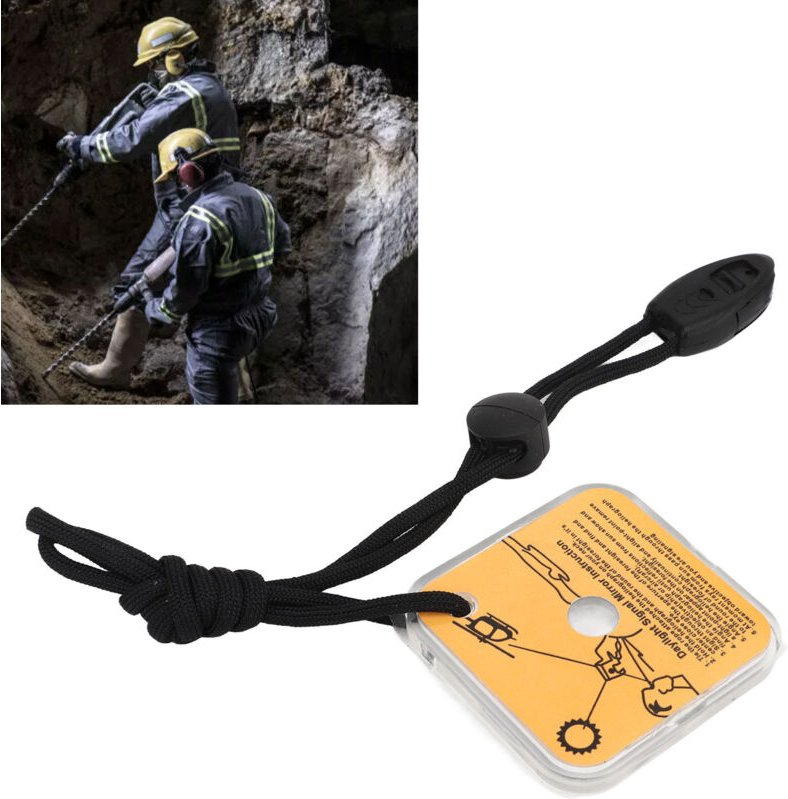 Debuns - Outdoor-Signalspiegel mit Pfeife, multifunktionaler Survival-Reflexspiegel mit Lanyard für Outdoor-Aktivitäten,...