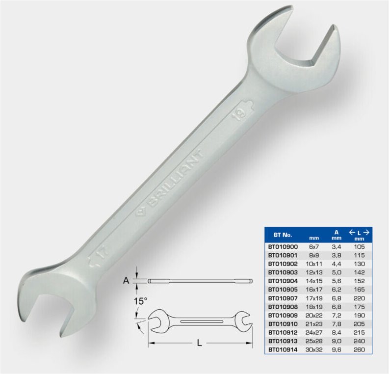 Brilliant Tools - Doppel-Maulschlüssel, 18 x 19 mm