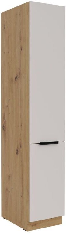 Küchen Hochschrank 40 cm SOLANO Kaschmir beige + Eiche Artisan matt Küchenzeile Küchenblock Küche
