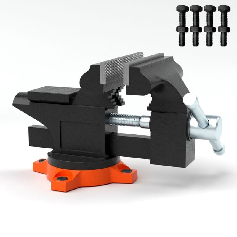 Mophorn - Schraubstock, 4,5 Zoll Backenbreite, 3,3 Zoll Öffnung, 240° schwenkbare Feststellbasis, robuster Schraubstock ...