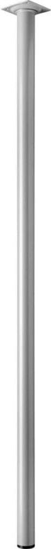 Tischbein 3,0 x 90 cm Stahl Aluminium-Optik - 1 Stück Tischbeine - Hettich