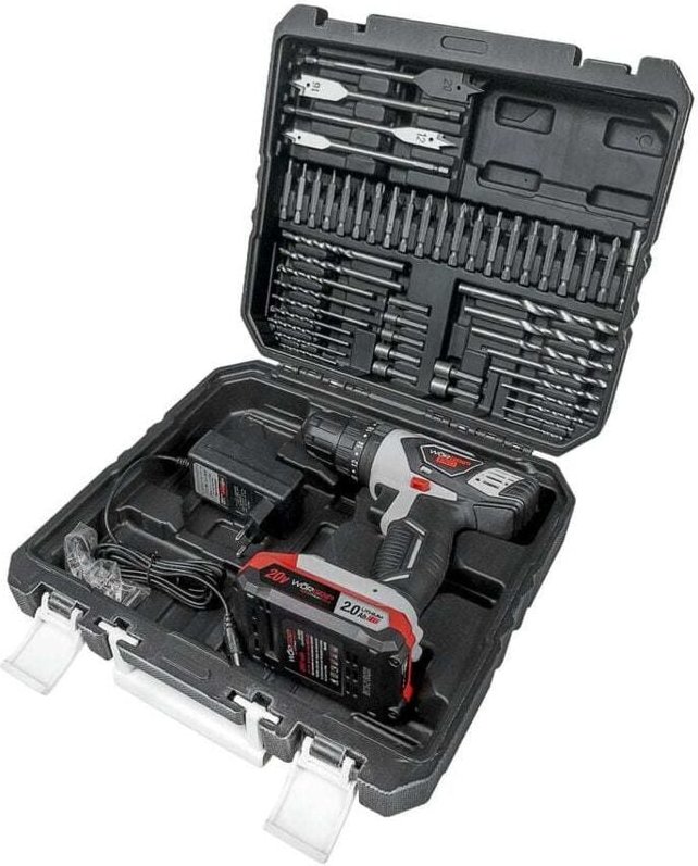 Worgrip - 20V Schlagbohrmaschine 1 2,0Ah Akku 50 Zubehörteile