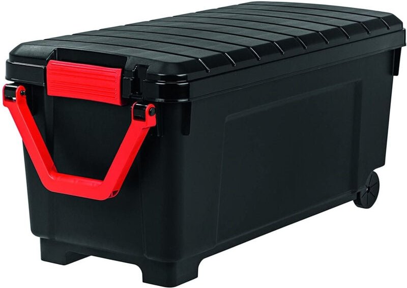 Iris Ohyama, Große Kunststoff-Aufbewahrungsbox, 170 l Garagen-Aufbewahrungsbox, BPA-frei, SIA-1000, Schwarz, Stapelbar,...