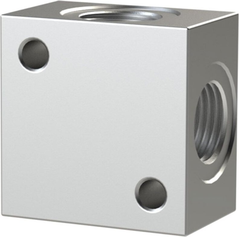 Kreuz-Verteiler, g 3/8 Aluminium, sw 25 - Riegler