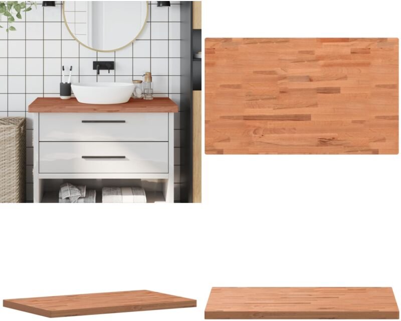Waschtischplatte 100x60x4 cm Massivholz Buche - Massivholzarbeitsplatte - Buchenarbeitsplatte - Badrenovierung - Waschti...