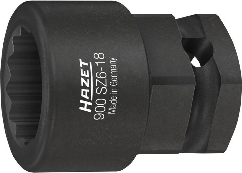 Hazet Kurbelwellen Steckschlüsseleinsatz 900SZ6-18, Vierkant hohl 12,5 mm (1/2), Außen-Sechskant 24 mm, Außen Doppel-Sec...