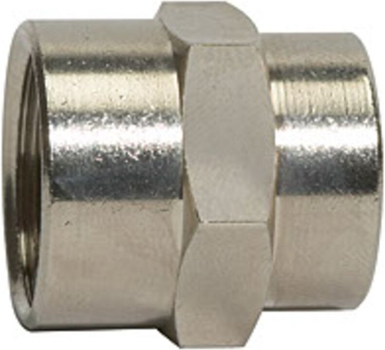 Muffe »value line «, g 1/2, sw 26, Messing vernickelt - Riegler