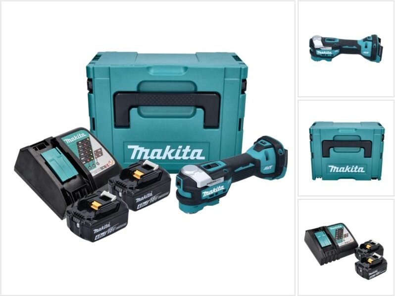 Thumbnail - Dtm 52 rmj Akku Multifunktionswerkzeug 18 v Starlock Max Brushless + 2x Akku 4,0 Ah + Ladegerät + Makpac - Makita