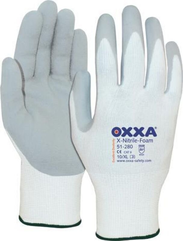 FP - oxxa Handschuh X-Nitrile-Foam, Gr. 9, weiß/grau 12 Stk