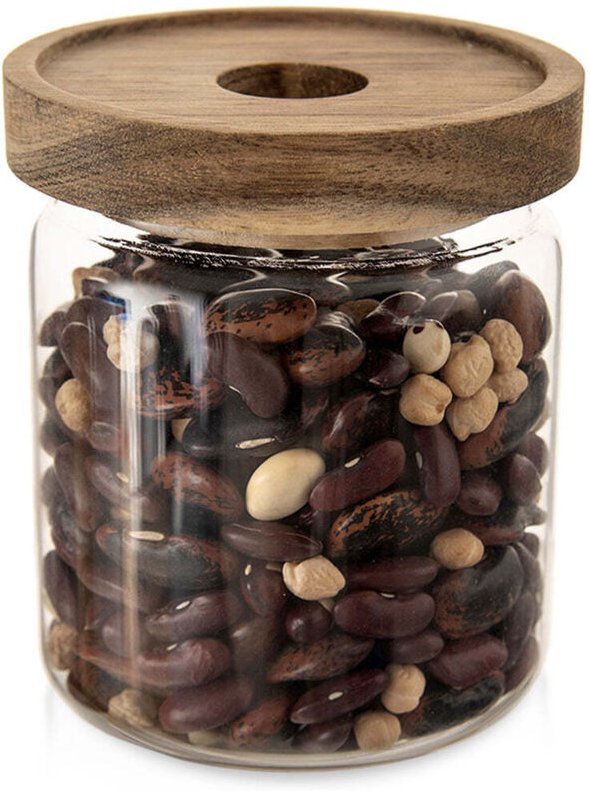 Glass container for loose products with lid and seal 730 ml 88534